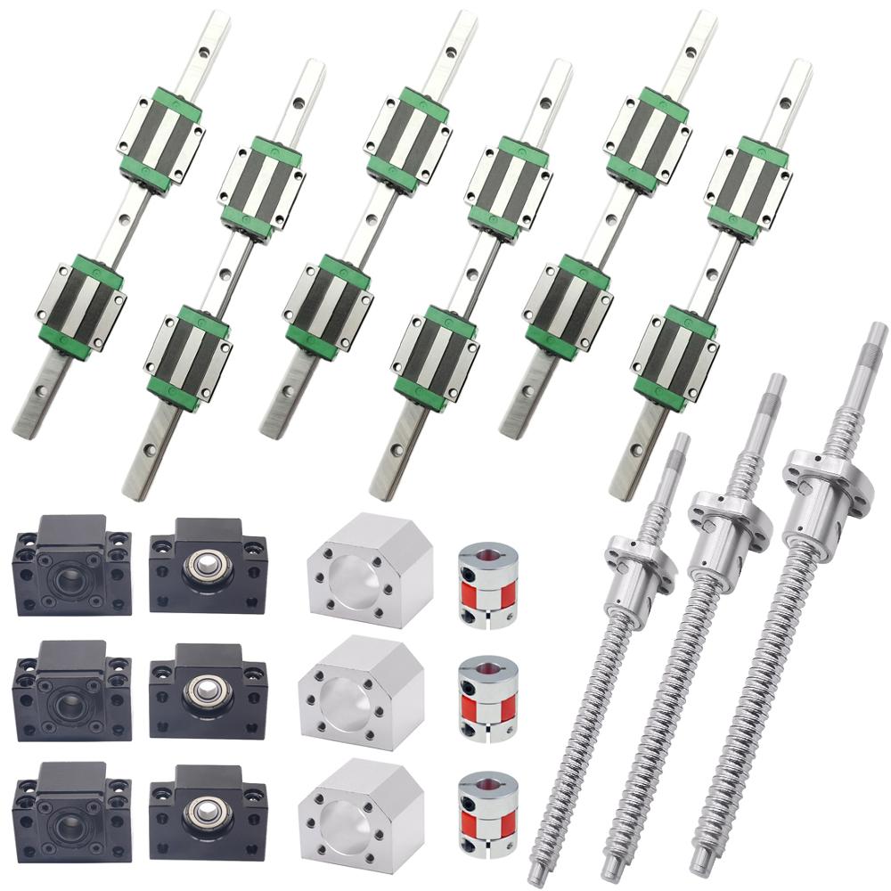 Hgr20 Linear Guide Rail Ballscrew Set - Conjuntos de guia linear quadrado HGR20-400/700/1000mm